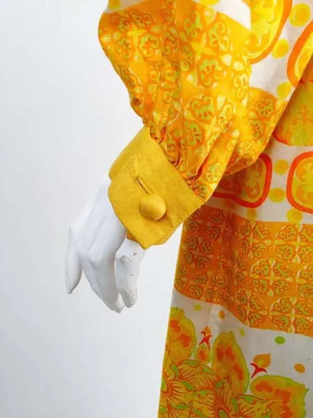 1960s Jim Thompson Golden Yellow Thai Silk Dress