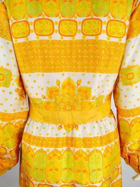1960s Jim Thompson Golden Yellow Thai Silk Dress