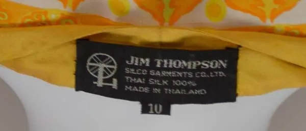 1960s Jim Thompson Golden Yellow Thai Silk Dress
