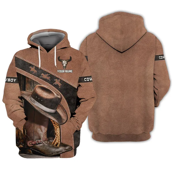 3D Full Print Cowboy Of Wild West Sweatshirt Hoodie Personalized Name Gift For Cowboy Lovers