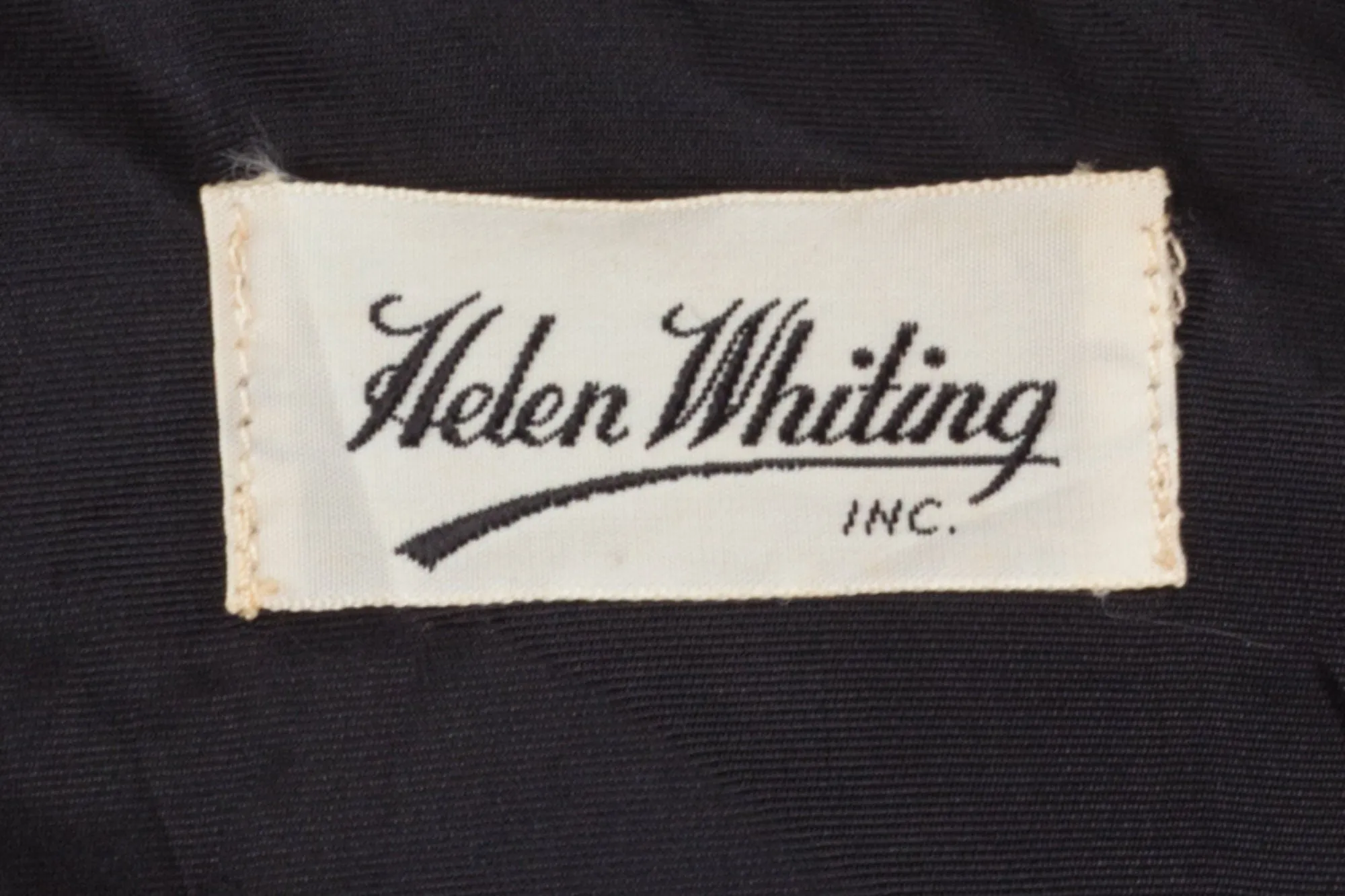 50s 60s Helen Whiting Black Velvet Lace Trim Dress - Medium