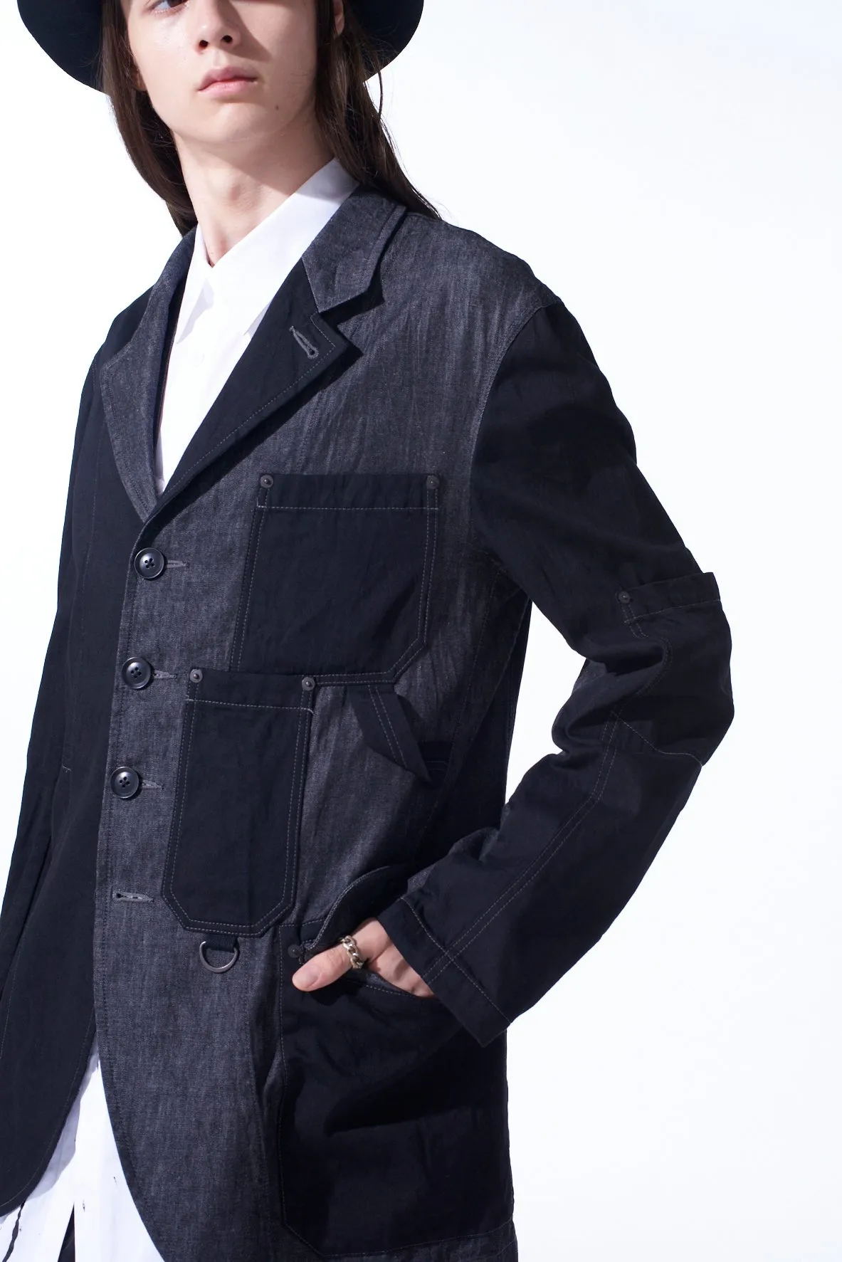 7OZ DENIM CRAZY PATCHWORK JACKET