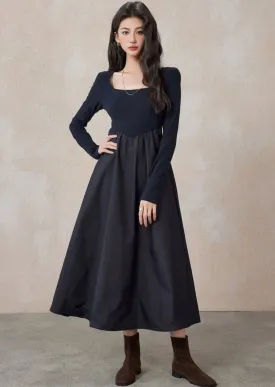A LINE SLIM LONG LITTLE BLACK DRESS