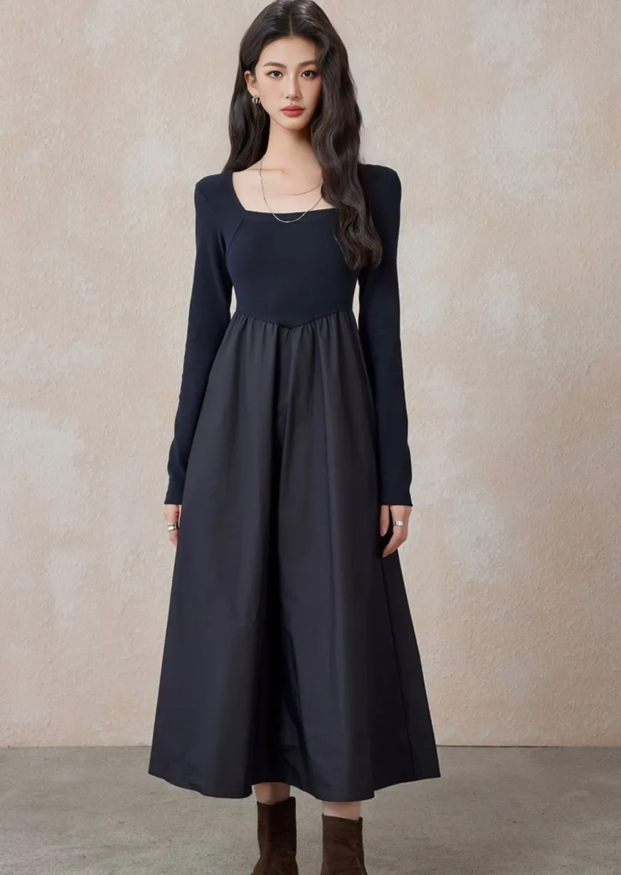 A LINE SLIM LONG LITTLE BLACK DRESS