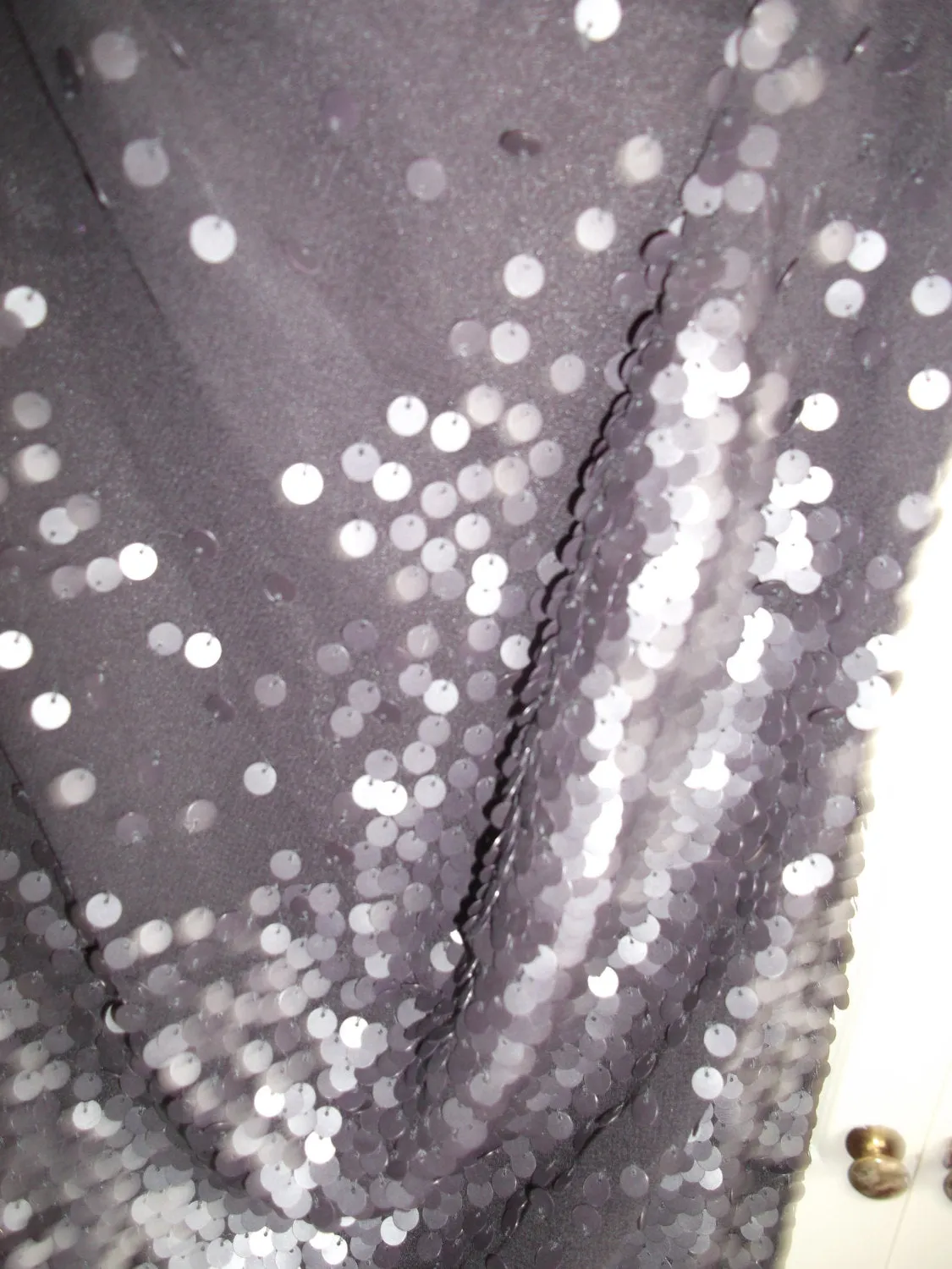 Access your inner DIva -Retro  'little black dress' size 12, drapes, sleeveless, dull sequins