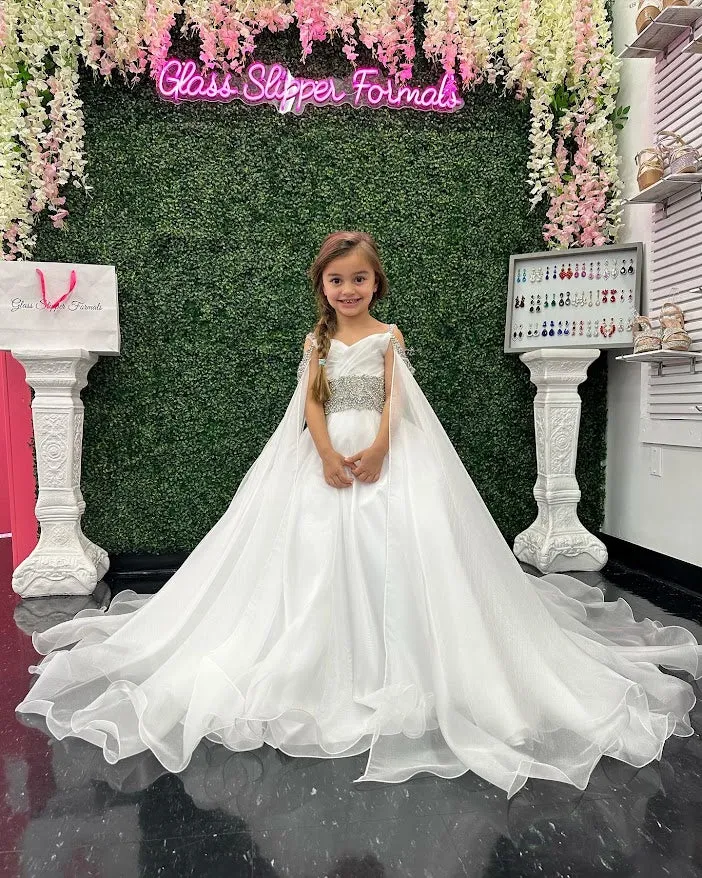 Ava Presley 27731 Girls Pageant Dress with Cape