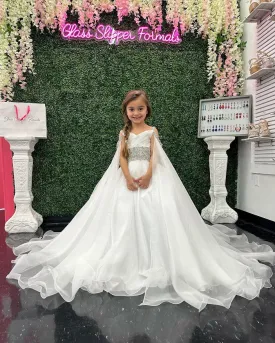 Ava Presley 27731 Girls Pageant Dress with Cape