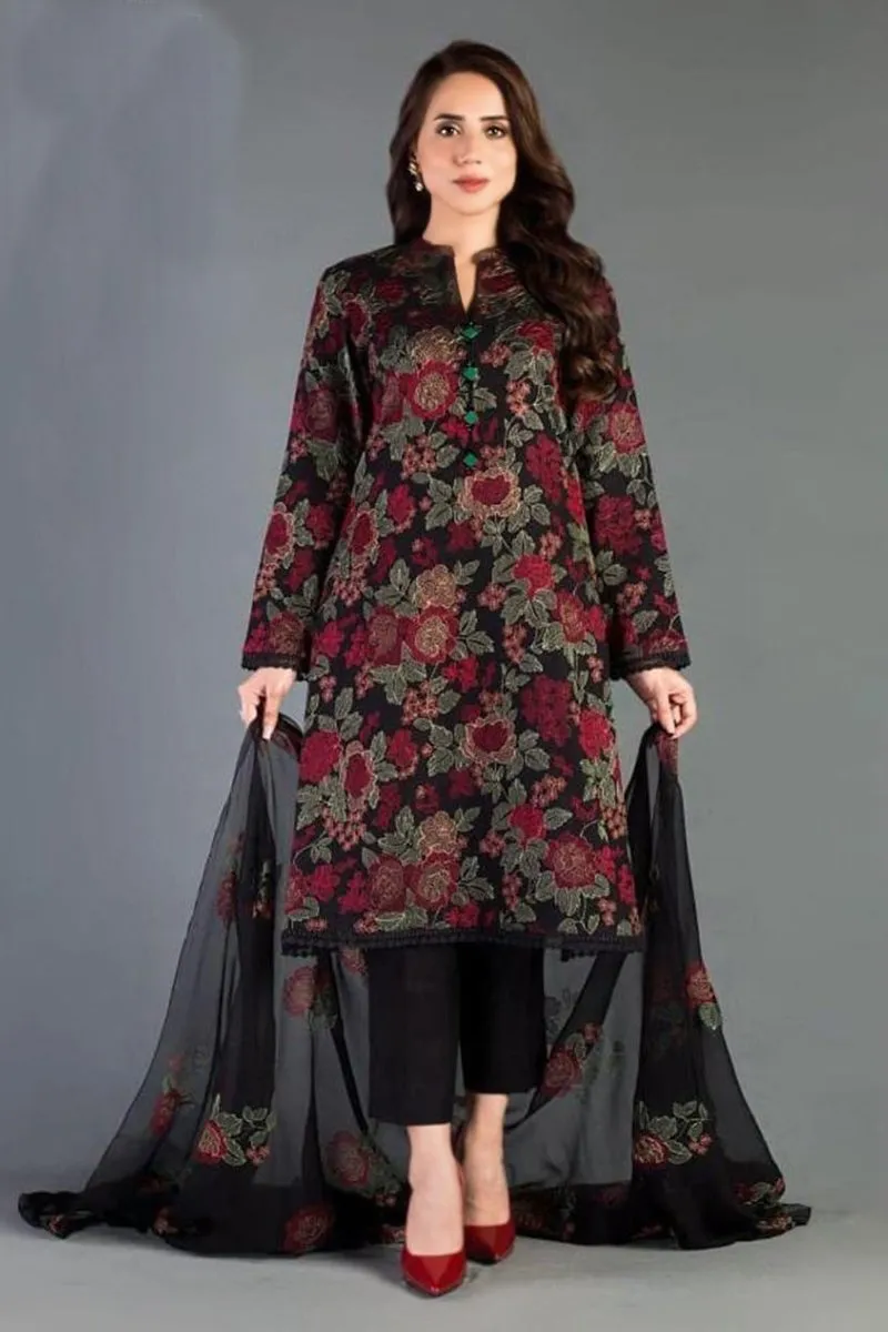Bareeze  D 345 Black EID Collection Embroidered Three Piece Lawn Collection