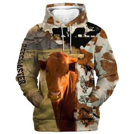 Beefmaster Fur Pattern On The Farm Hoodie, Cow Hoodie, Gift For Farm Lover