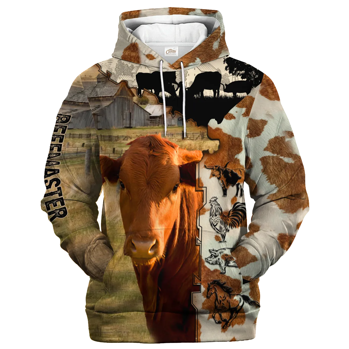 Beefmaster Fur Pattern On The Farm Hoodie, Cow Hoodie, Gift For Farm Lover