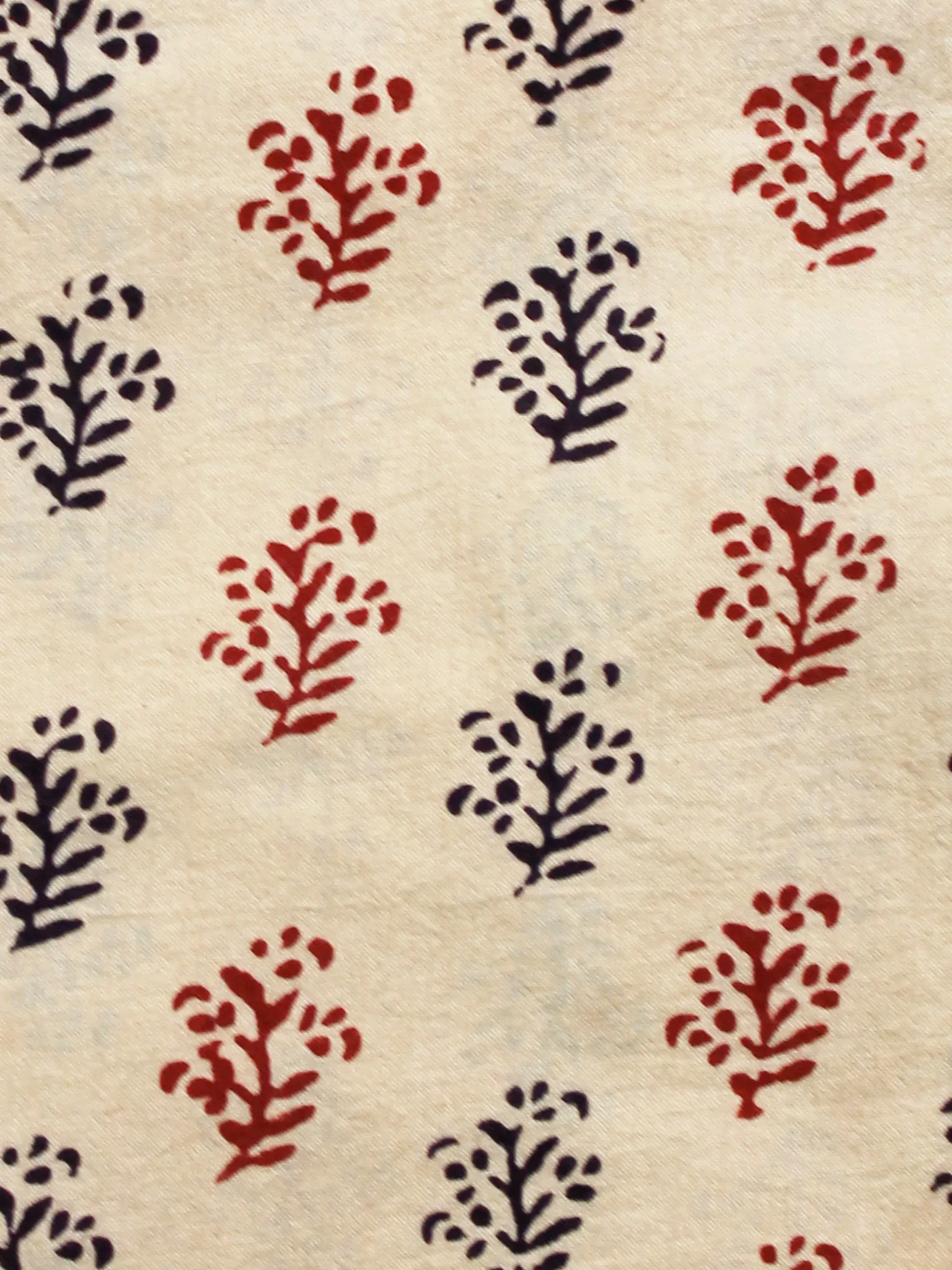 Beige Black Maroon Bagh Printed Cotton Fabric Per Meter - F005F1707