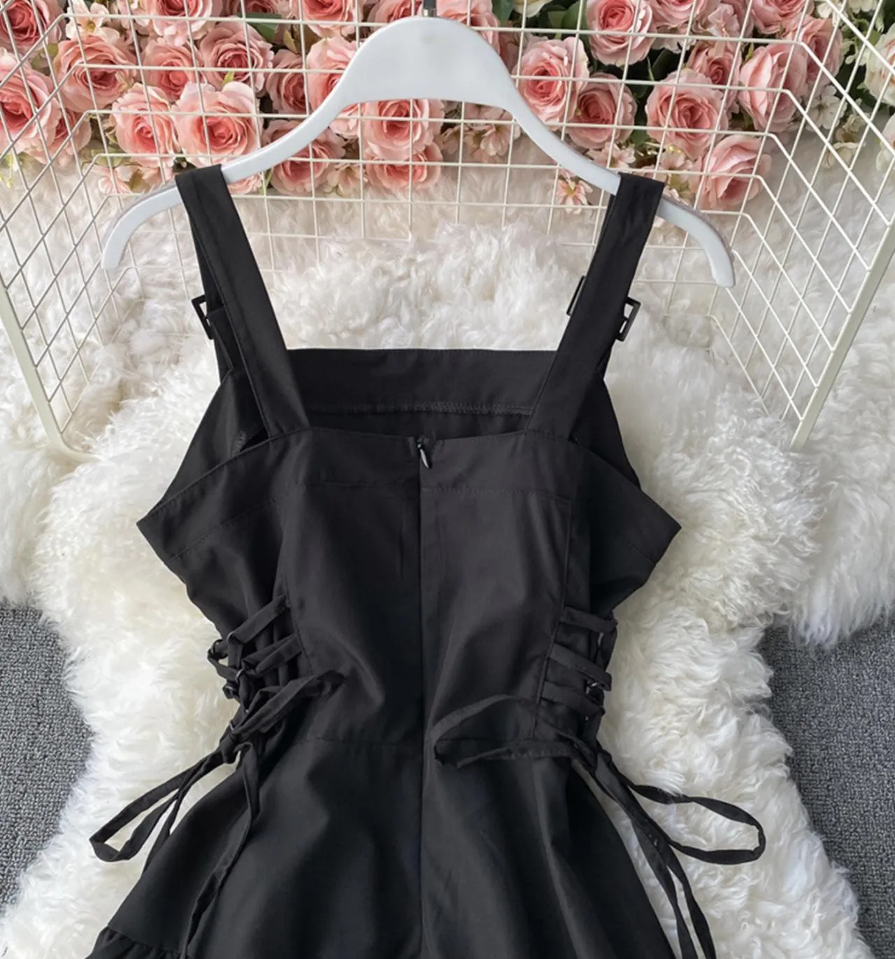 Black A line dress fashion dress  726