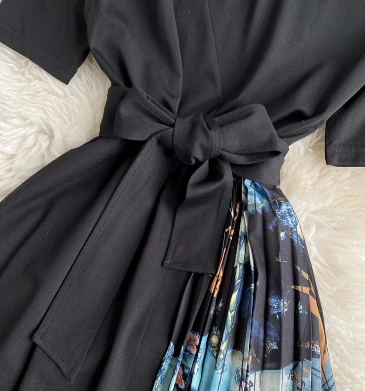 Black A line short dress fashion dress  729
