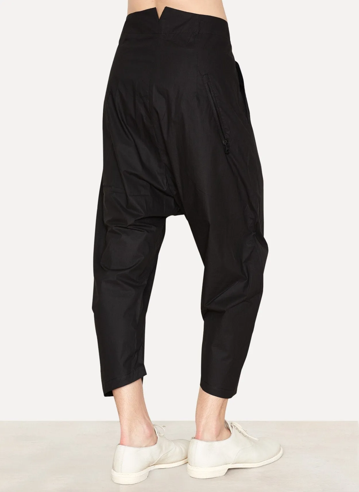 Black Light Paper Cotton Side Button Pant