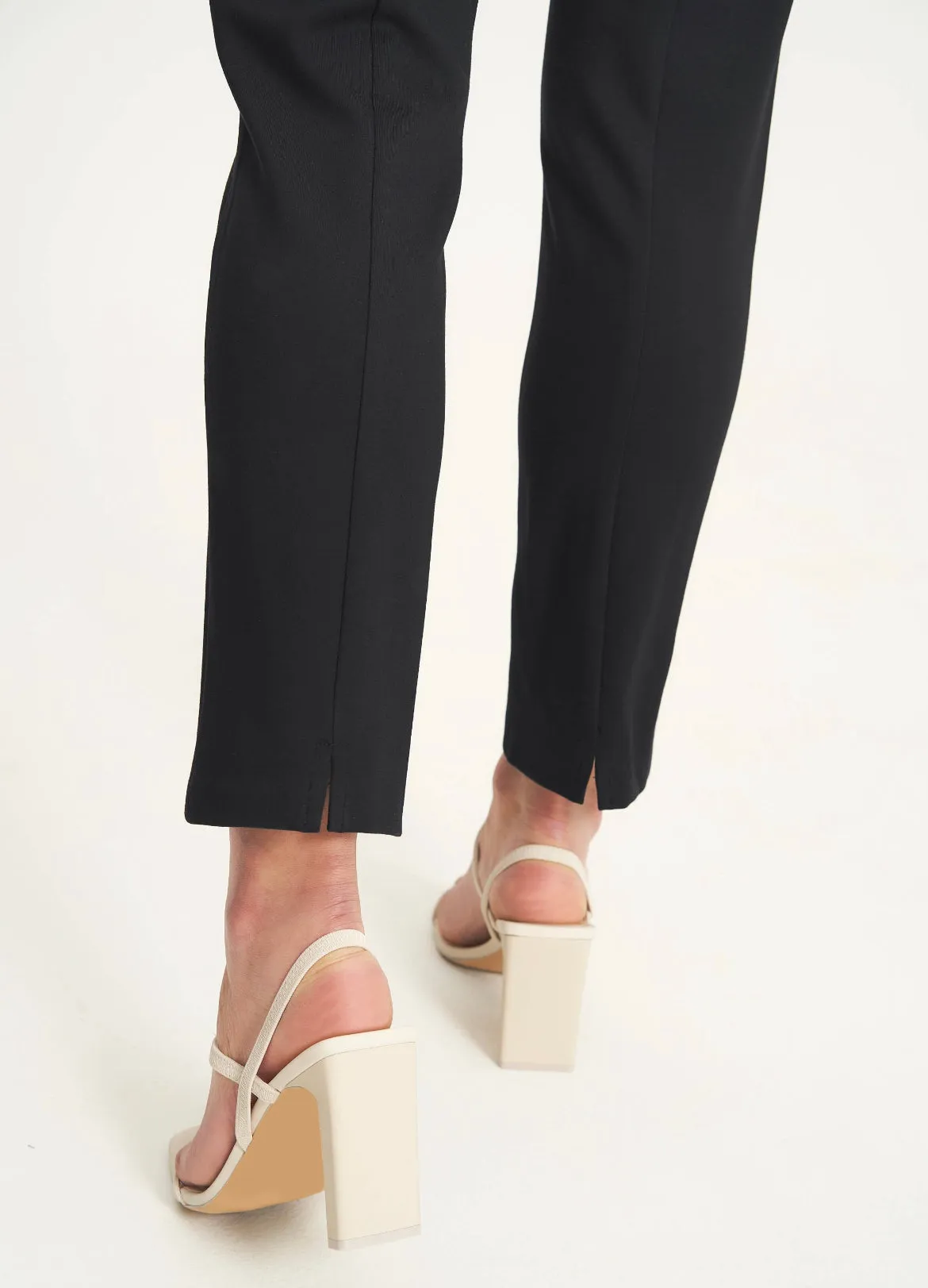 Black Ponte Pants with back slit