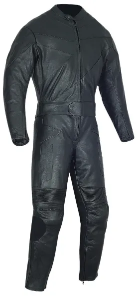 BLACK RACE TWO PIECE SUIT CE APPROVED PROTECTION