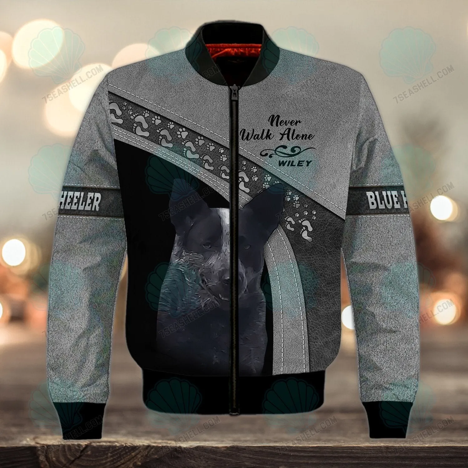 Blue heeler Love Never Walk Alone 3D Full Print Shirts, Christmas Dog Memorial Gifts for loss of Dog