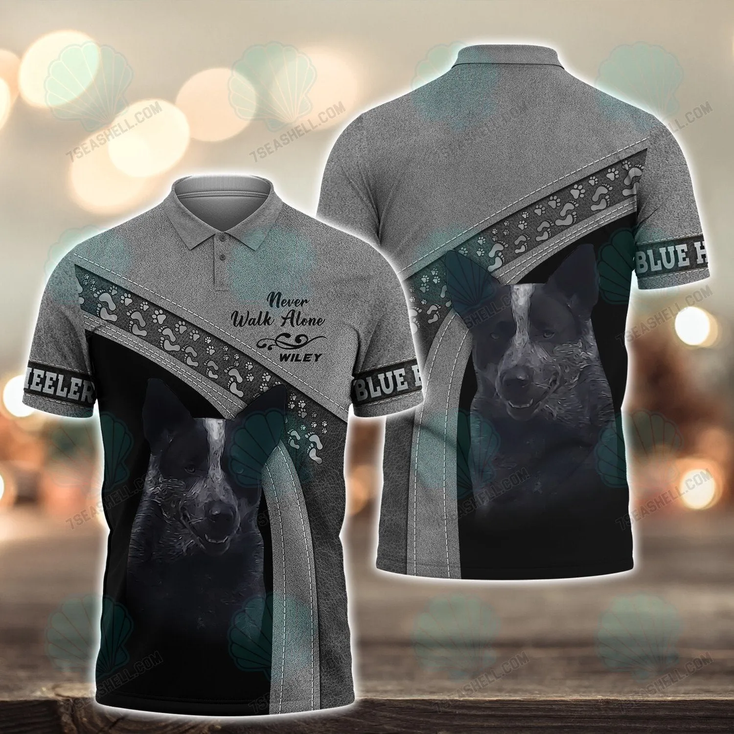 Blue heeler Love Never Walk Alone 3D Full Print Shirts, Christmas Dog Memorial Gifts for loss of Dog