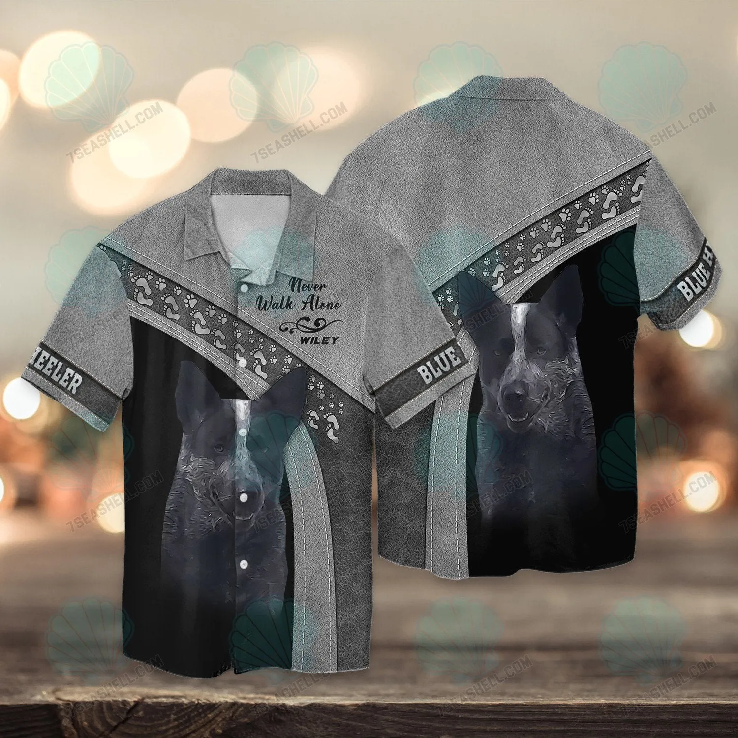 Blue heeler Love Never Walk Alone 3D Full Print Shirts, Christmas Dog Memorial Gifts for loss of Dog