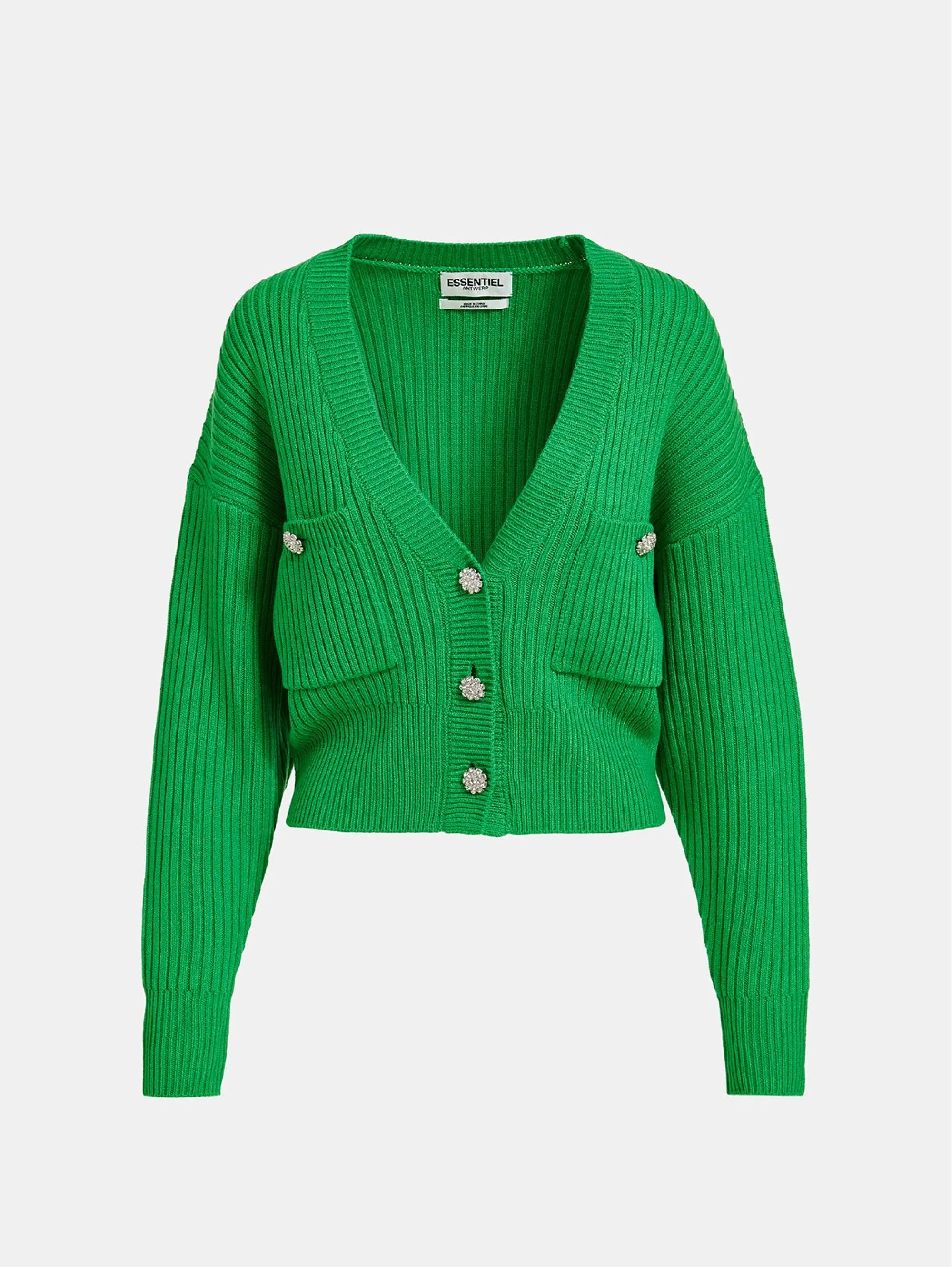 Cardigan con Bottoni gioiello Verde