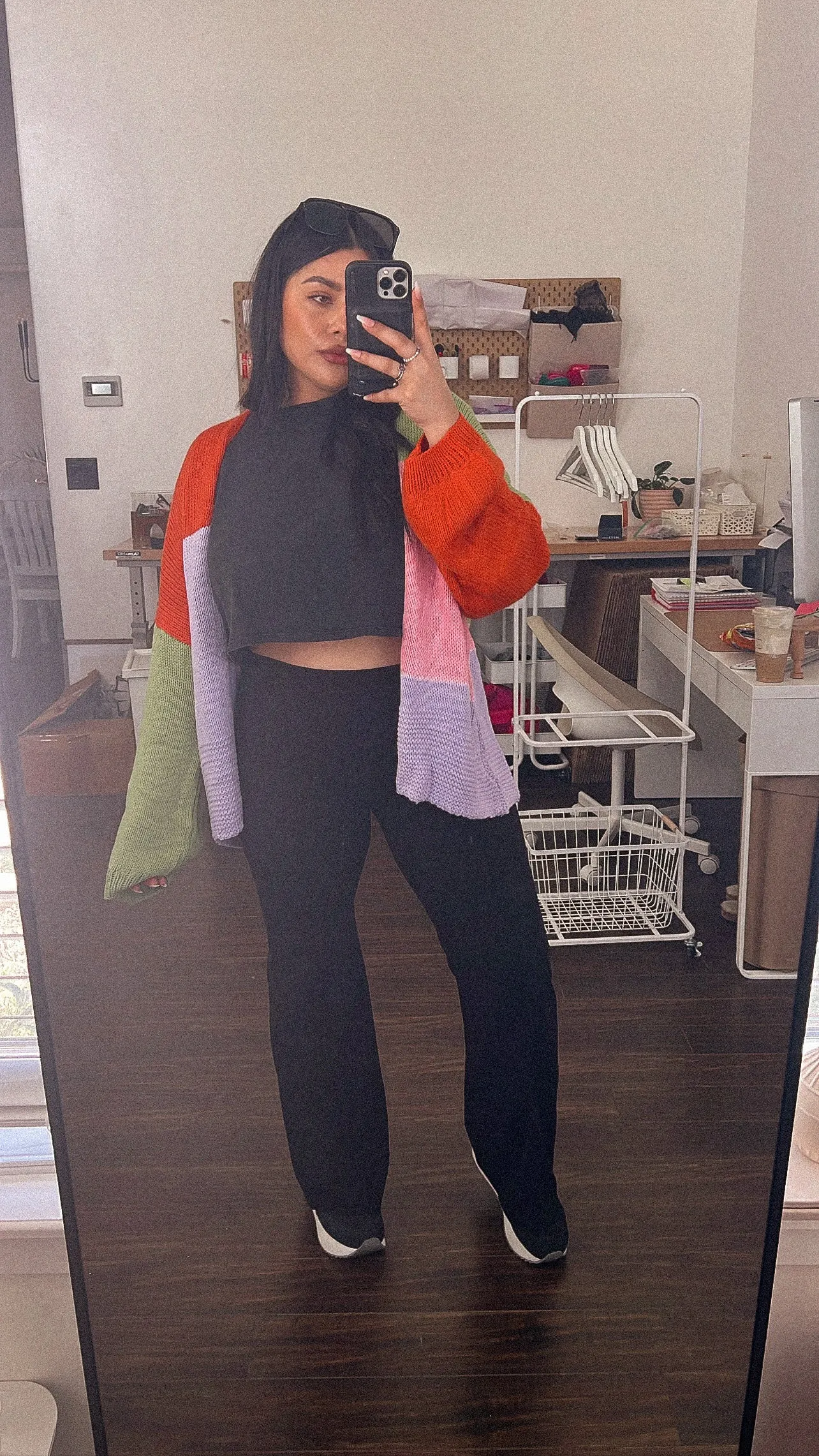 creative soul colorblock cardigan