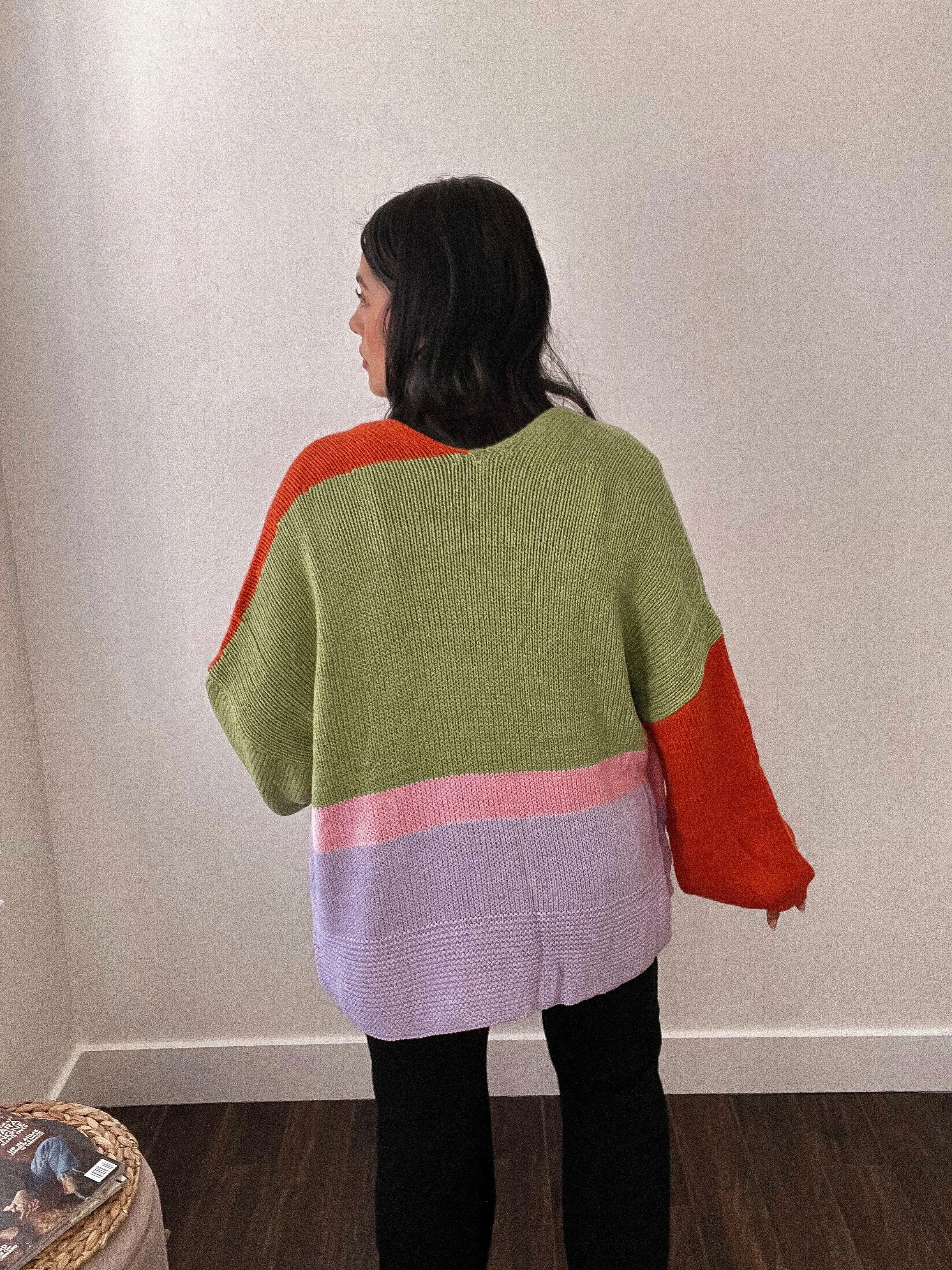 creative soul colorblock cardigan