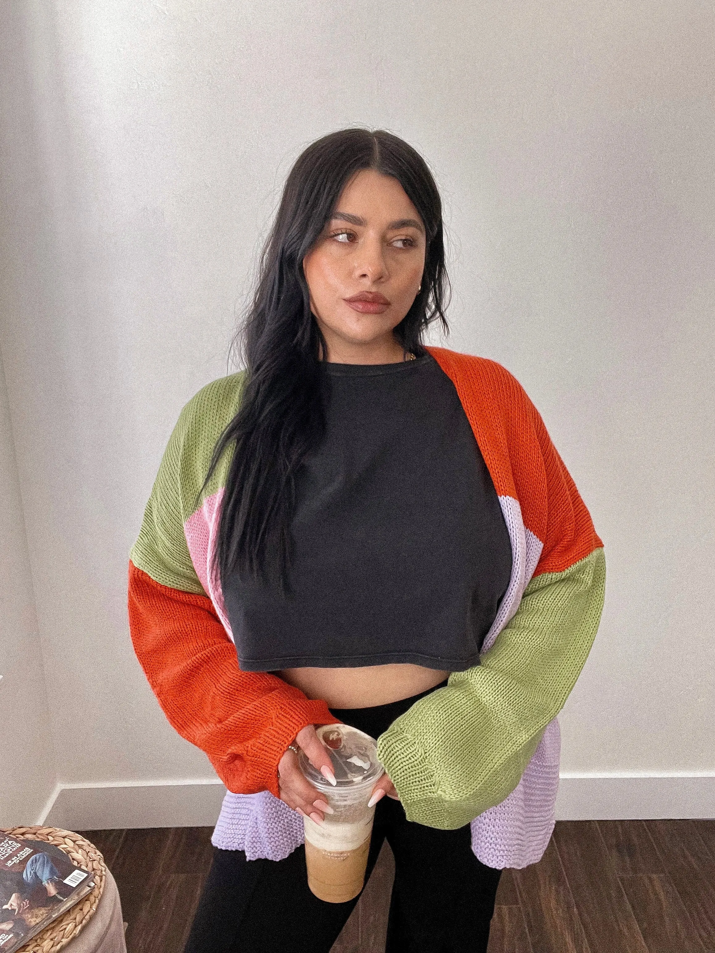 creative soul colorblock cardigan