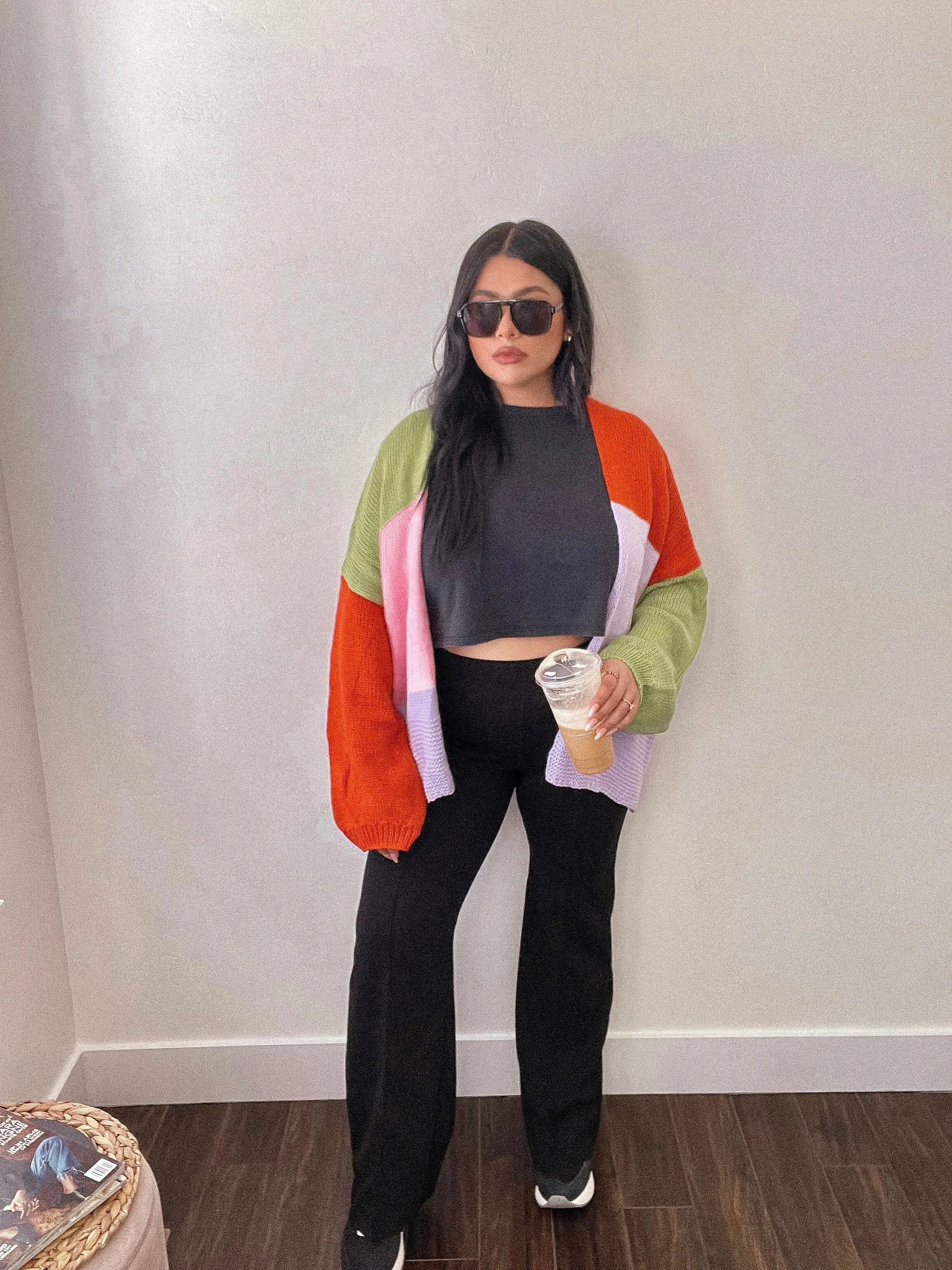 creative soul colorblock cardigan