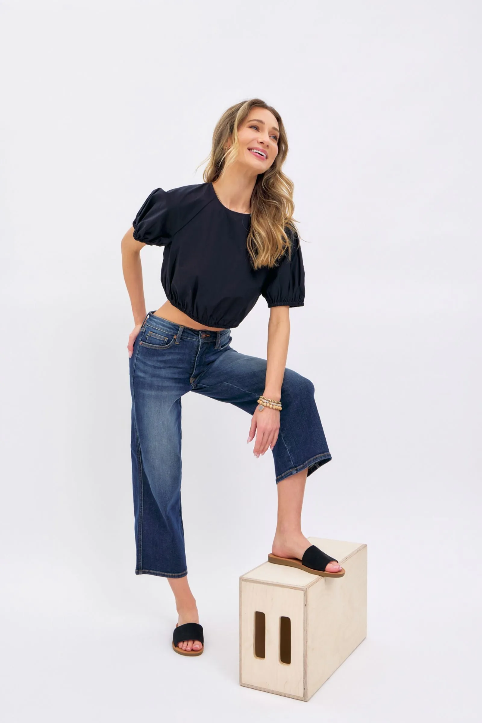 CURVY JB TUMMY CONTROL TOP TAILORED CROP WIDE LEG