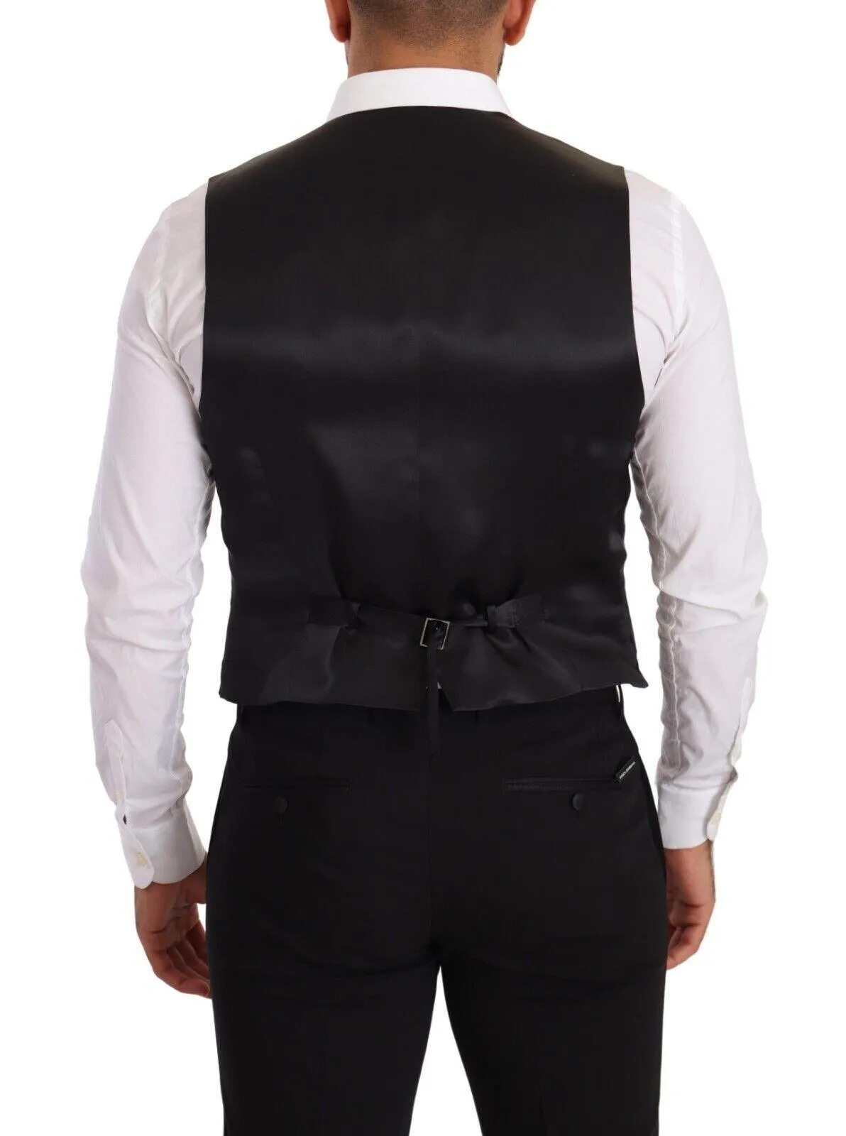 Dolce & Gabbana Gray Silk Waistcoat Formal Vest