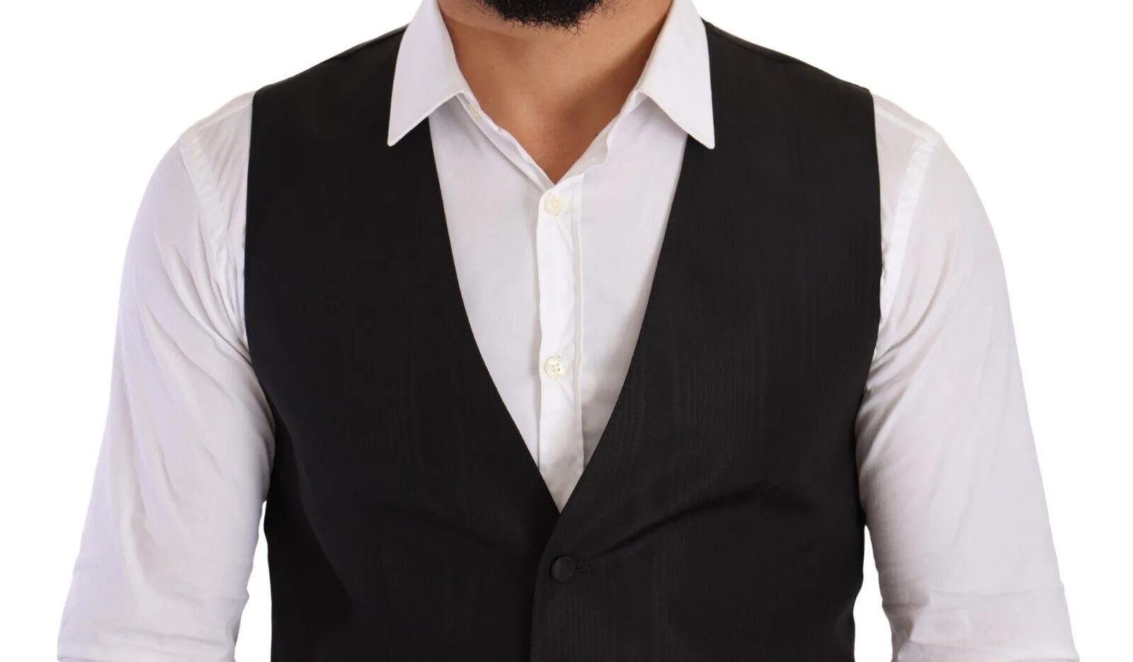 Dolce & Gabbana Gray Silk Waistcoat Formal Vest