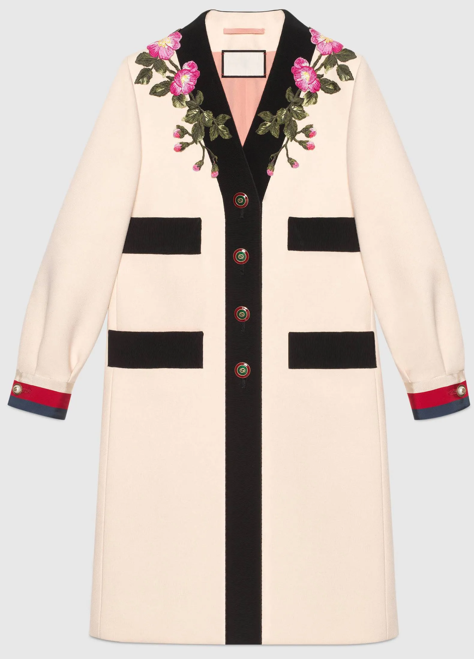 Embroidered Wool Coat