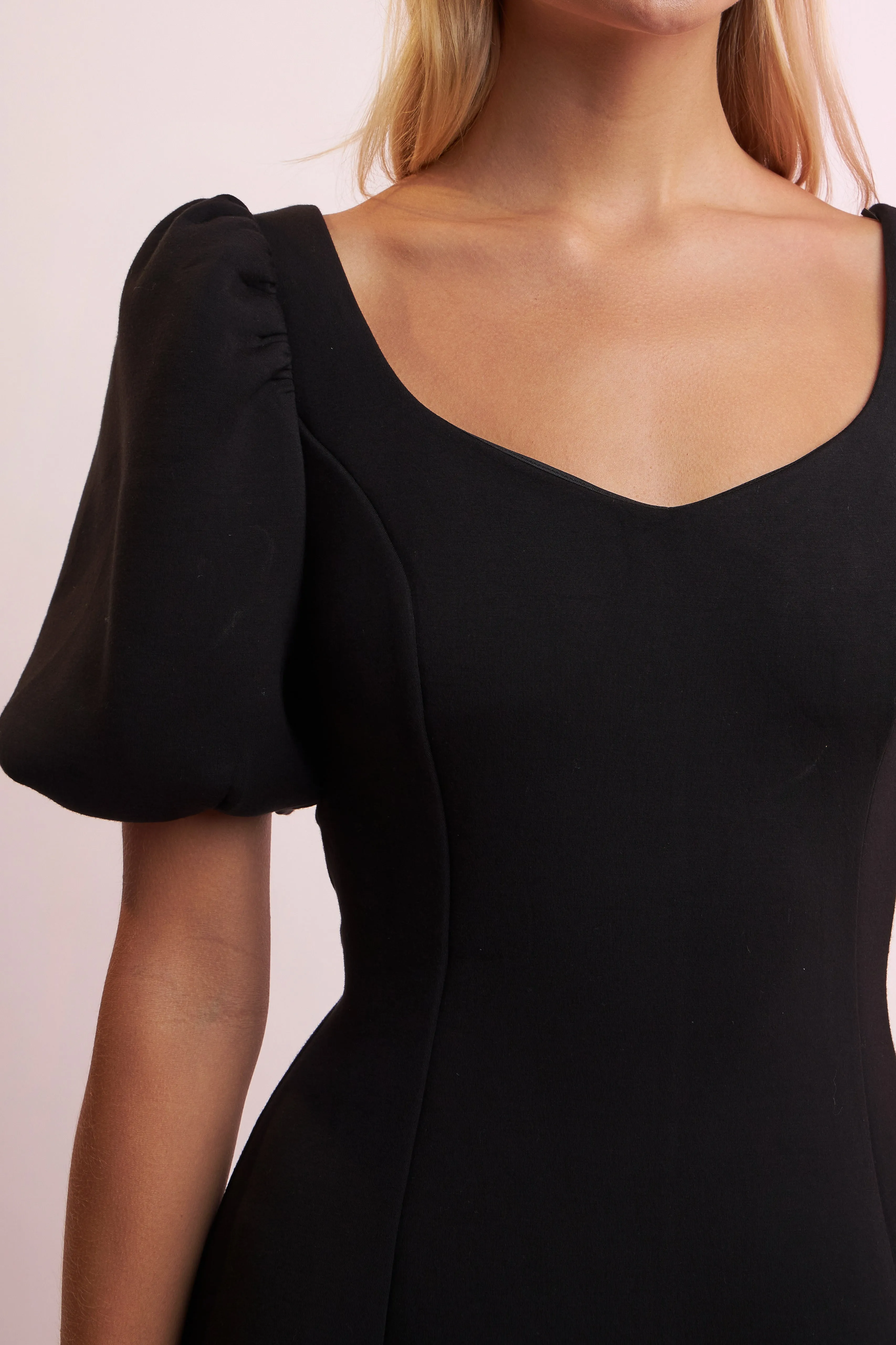 English Factory - Puff Sleeve Mini Dress in Black