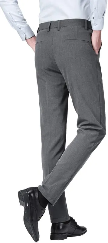 ESSYSHE Mens Slim Fit Dress Pants Flat Front Tapered Dress Pants Stretch Suit Pants for Men