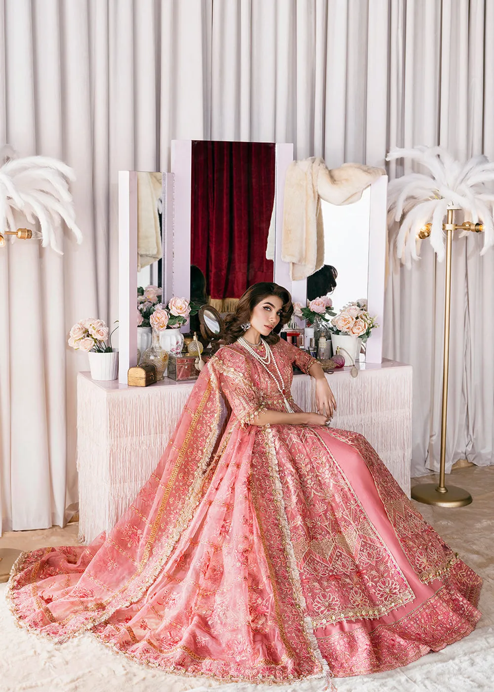 Flamingo Pink Suit - Afrozeh Luxury Starlet Collection '23 - Flamingo Flair