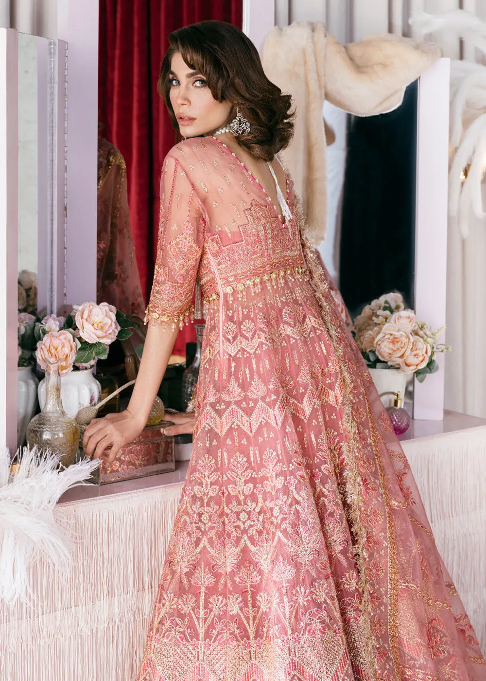 Flamingo Pink Suit - Afrozeh Luxury Starlet Collection '23 - Flamingo Flair