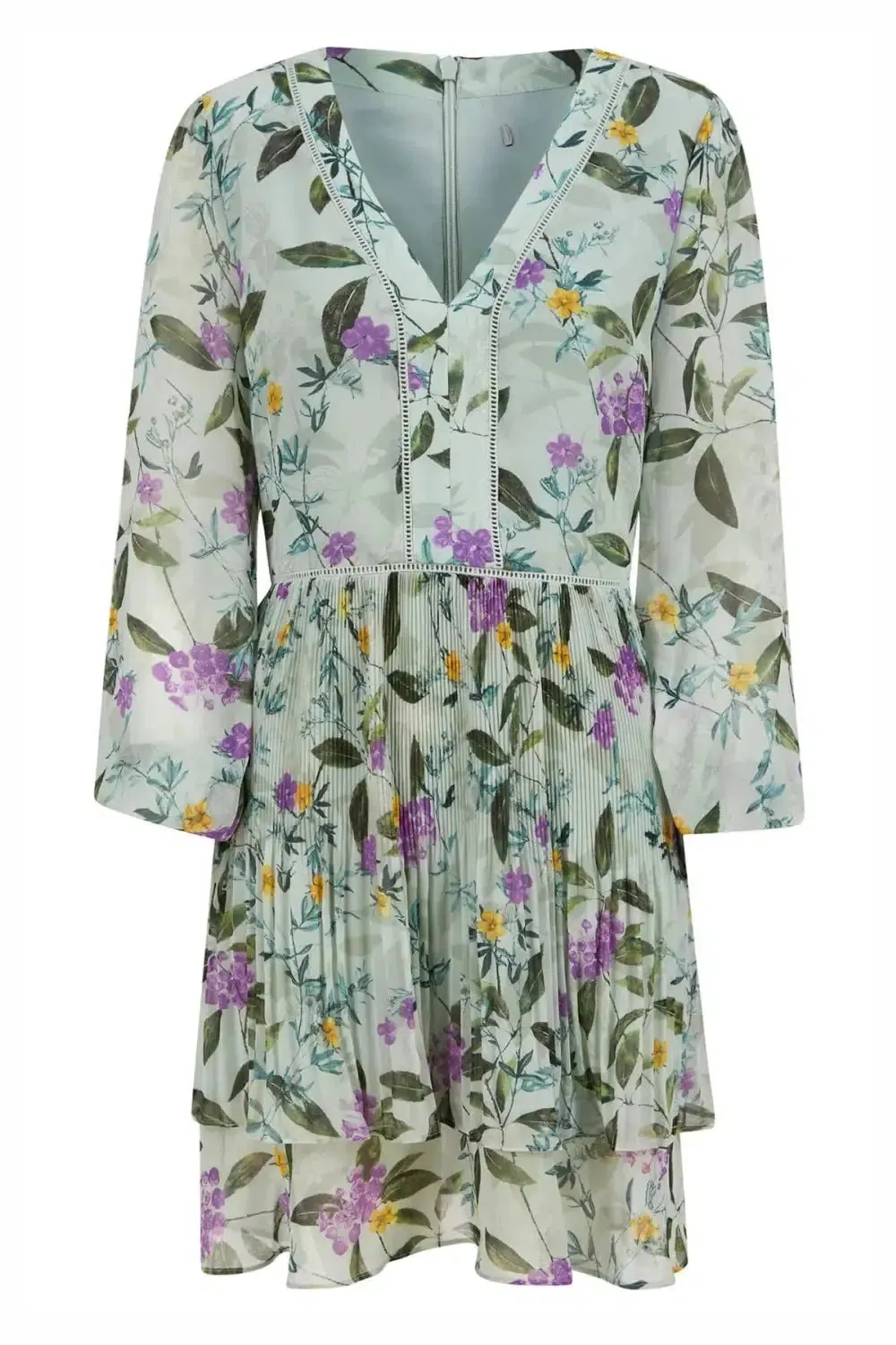 Floral Chiffon Long Sleeve Dress