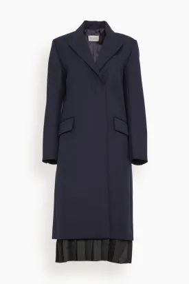 Gramercy Pleated Coat in Navy