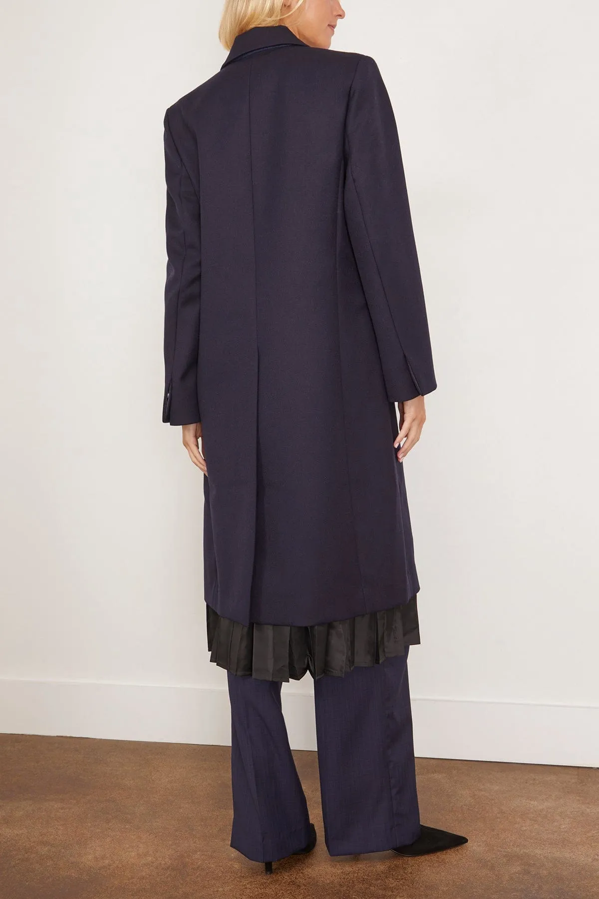 Gramercy Pleated Coat in Navy