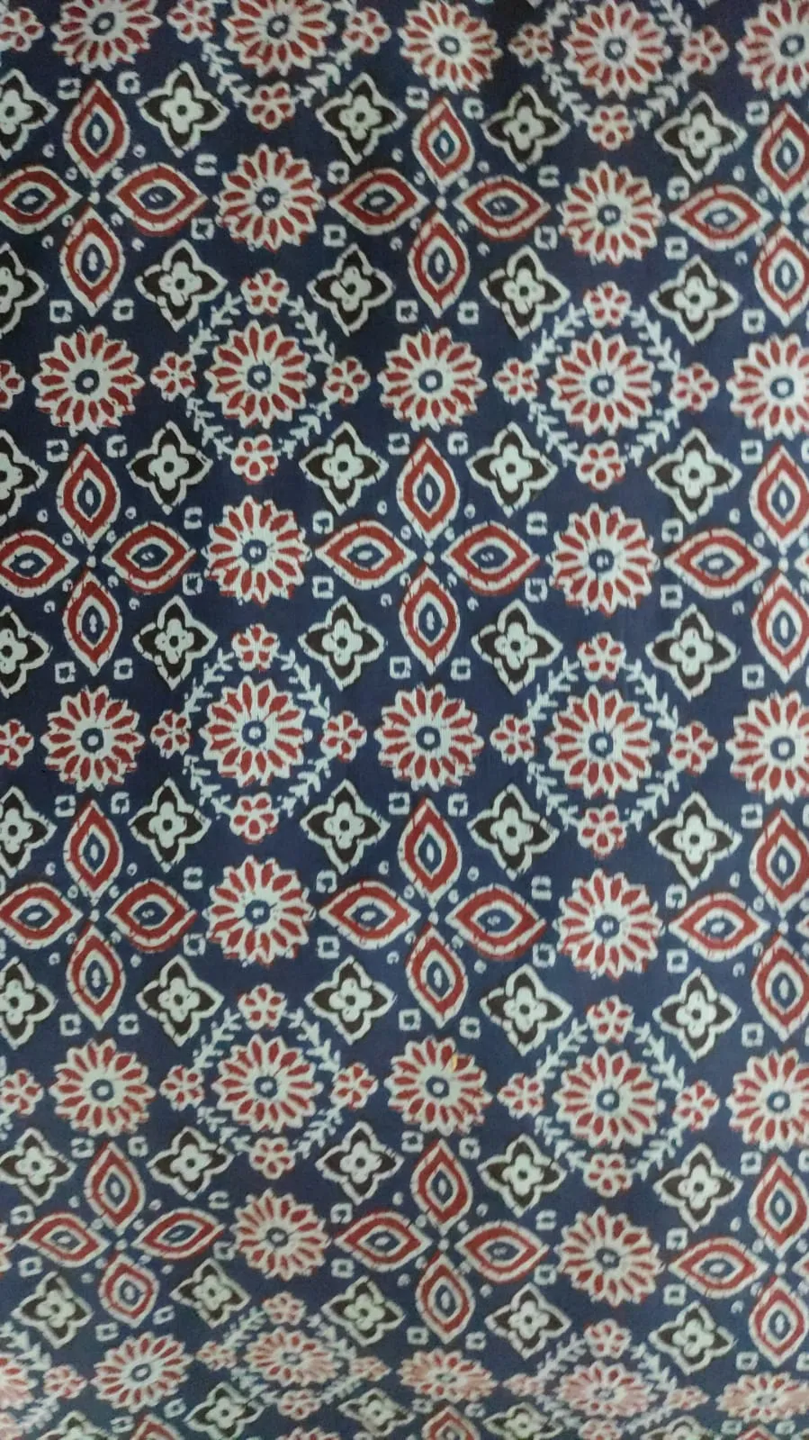 Hand Block Printed Cotton Fabric Per Meter - F001F2713