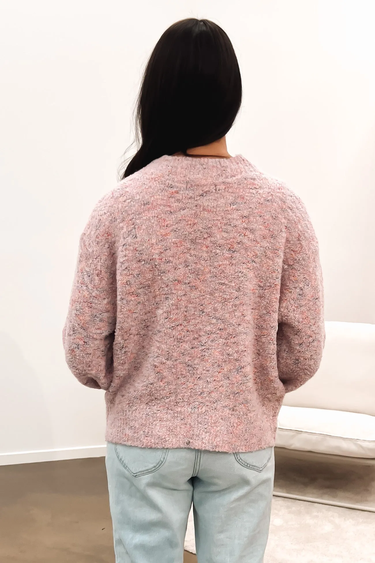 Izzy Crop Knit Cardi Pink