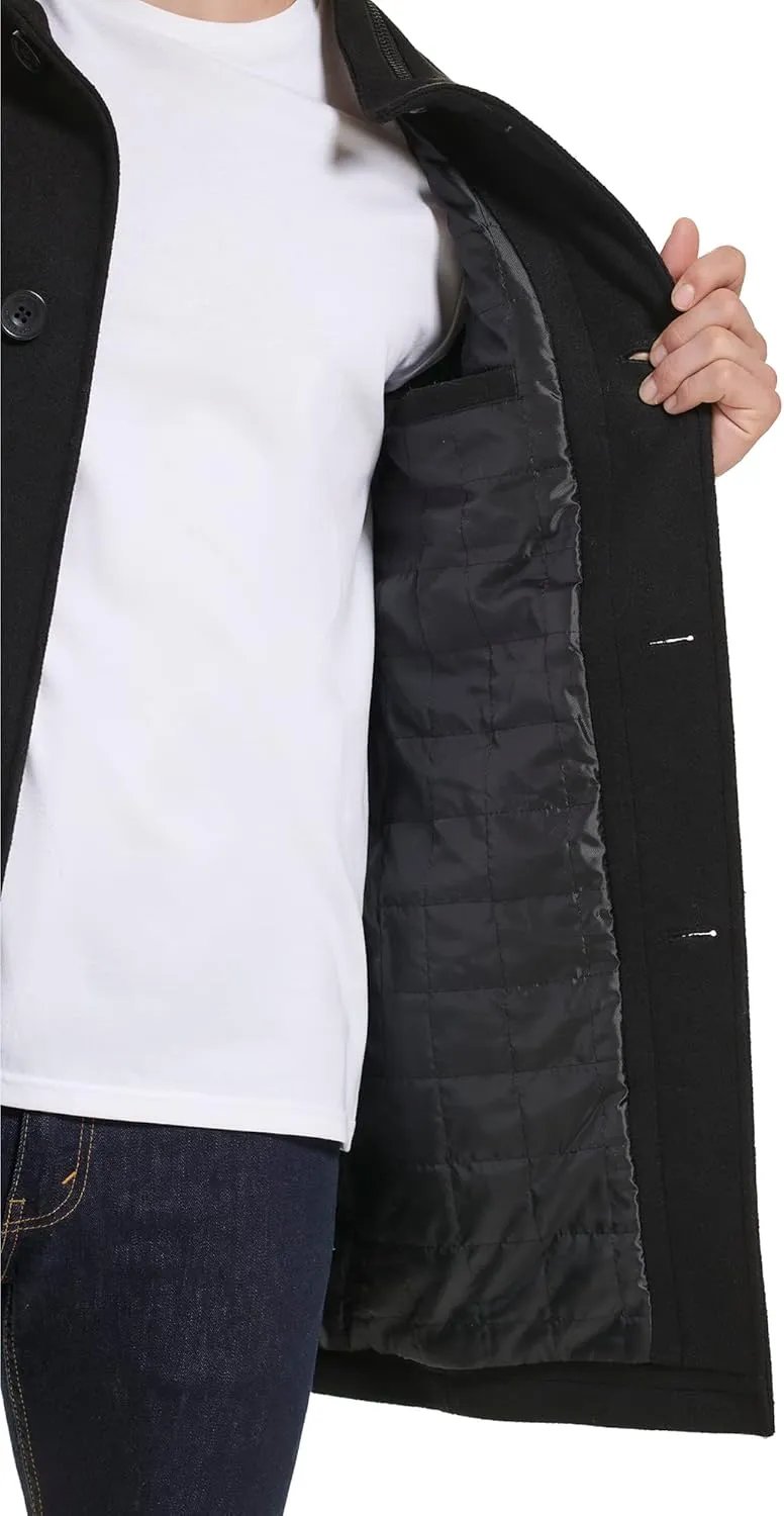 Kenneth Cole Men's Double Breasted Bib Peacoat