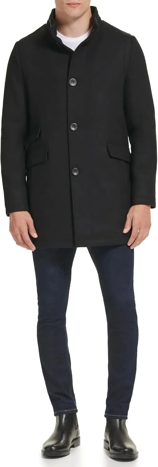 Kenneth Cole Men's Double Breasted Bib Peacoat