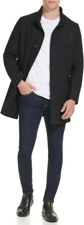 Kenneth Cole Men's Double Breasted Bib Peacoat