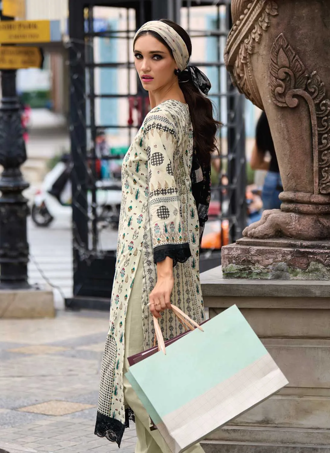 Kilory Unstitched Pure Lawn Cotton Suit Dress Material for Women