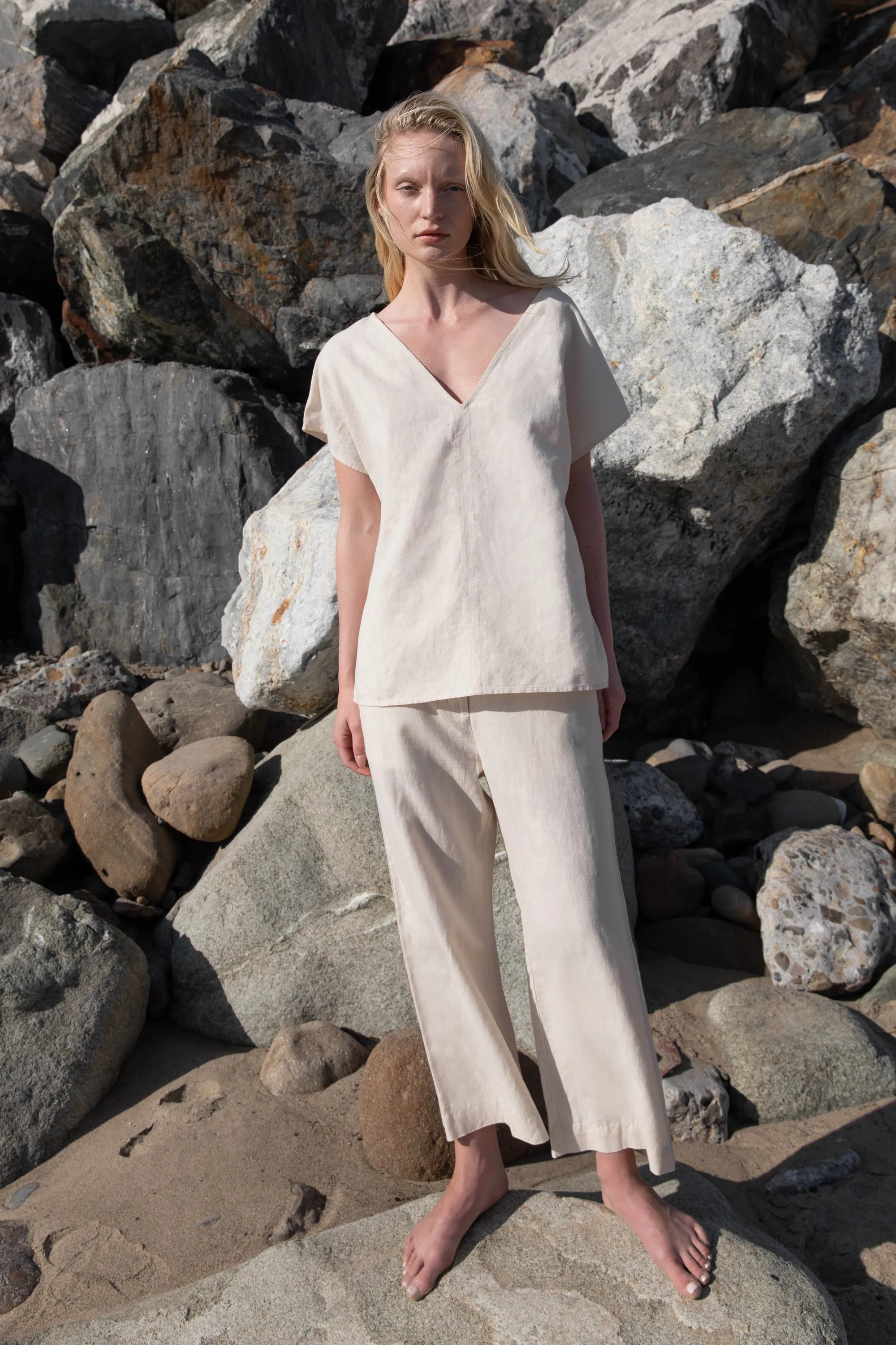 LINEN BLEND CULOTTE
