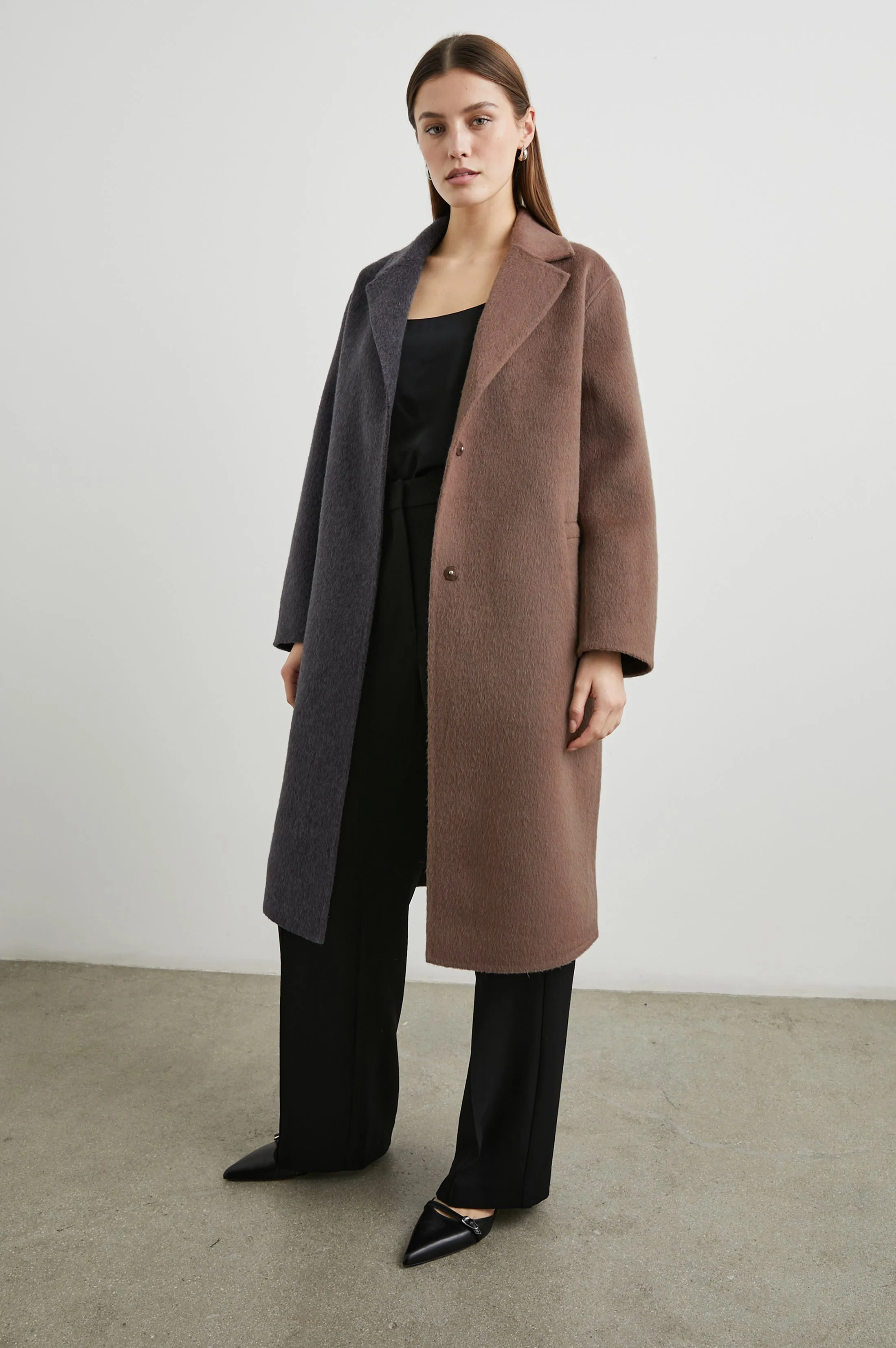 LORE COAT - CHARCOAL MINK MIX