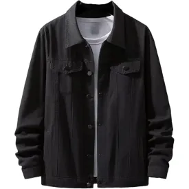Maiyifu-GJ Jean Jacket for Men Casual Slim Fit Ripped Jean Coat Distressed Button Down Denim Jacket (BlackB1,3X-Large)
