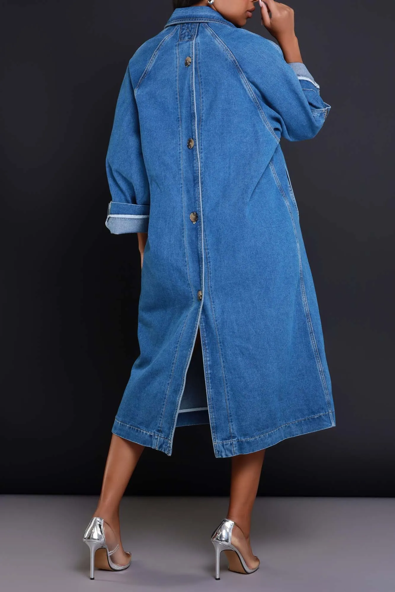Make It Work Dual Button Denim Jacket - Medium Wash