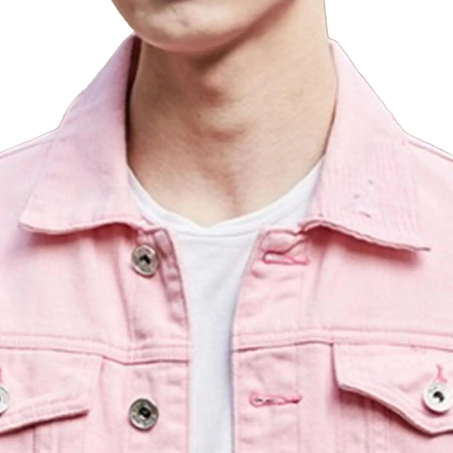 Men's Distressed Ripped Denim Jacket Casual Button Down Holes Trucker Jacket Regular Fit Cotton Biker Jean Coat